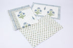 Blue Floral Handblock Printed Waffle Bed Cover