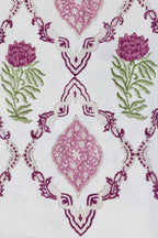 Red Roses Handblock Printed Waffle Bed Cover