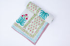 Handblock Printed (Reversible) Dohar - Red Flowers