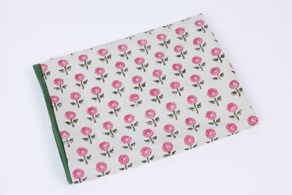 Handblock Printed Waffle Bath Towel