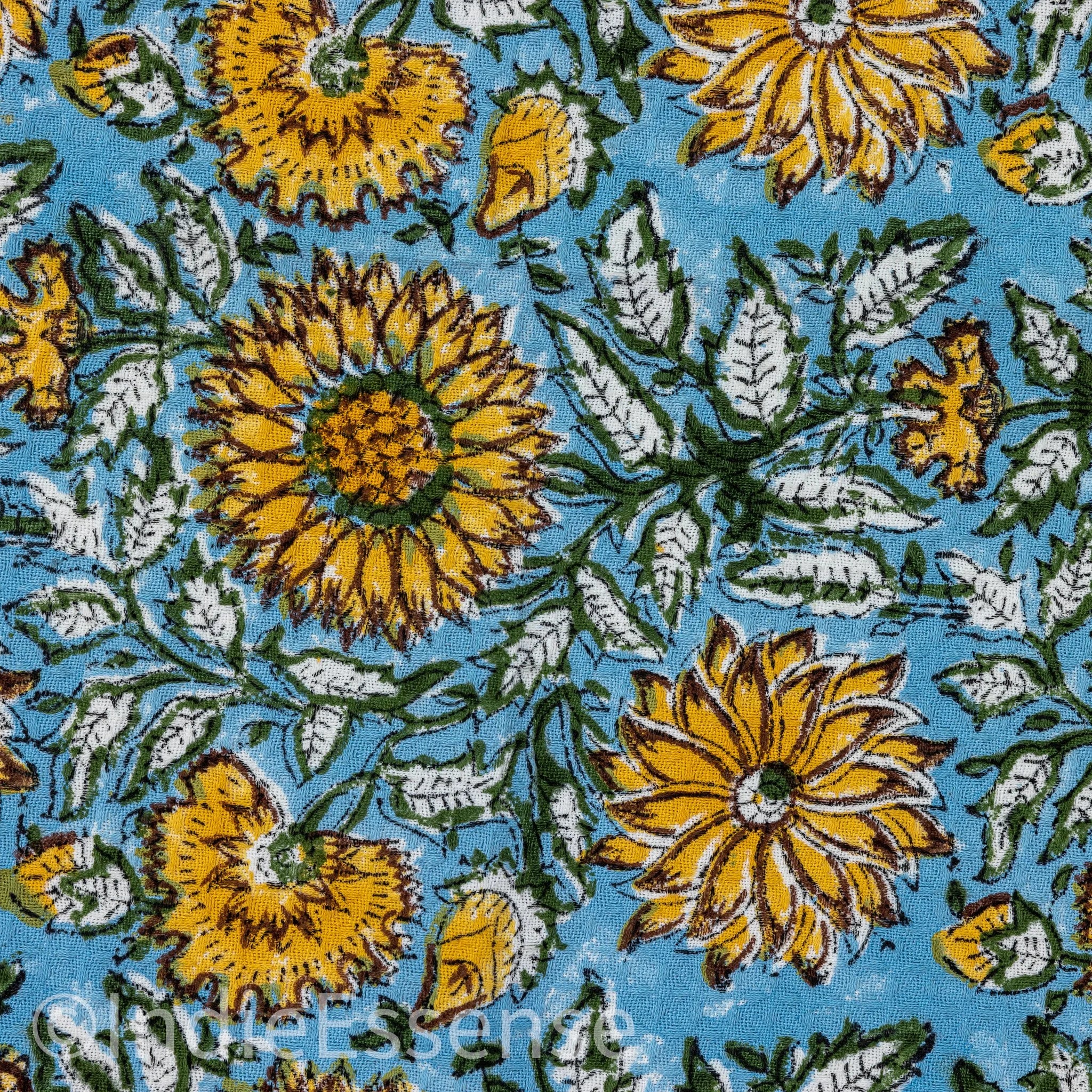 Handblock Printed Waffle Bath Towel