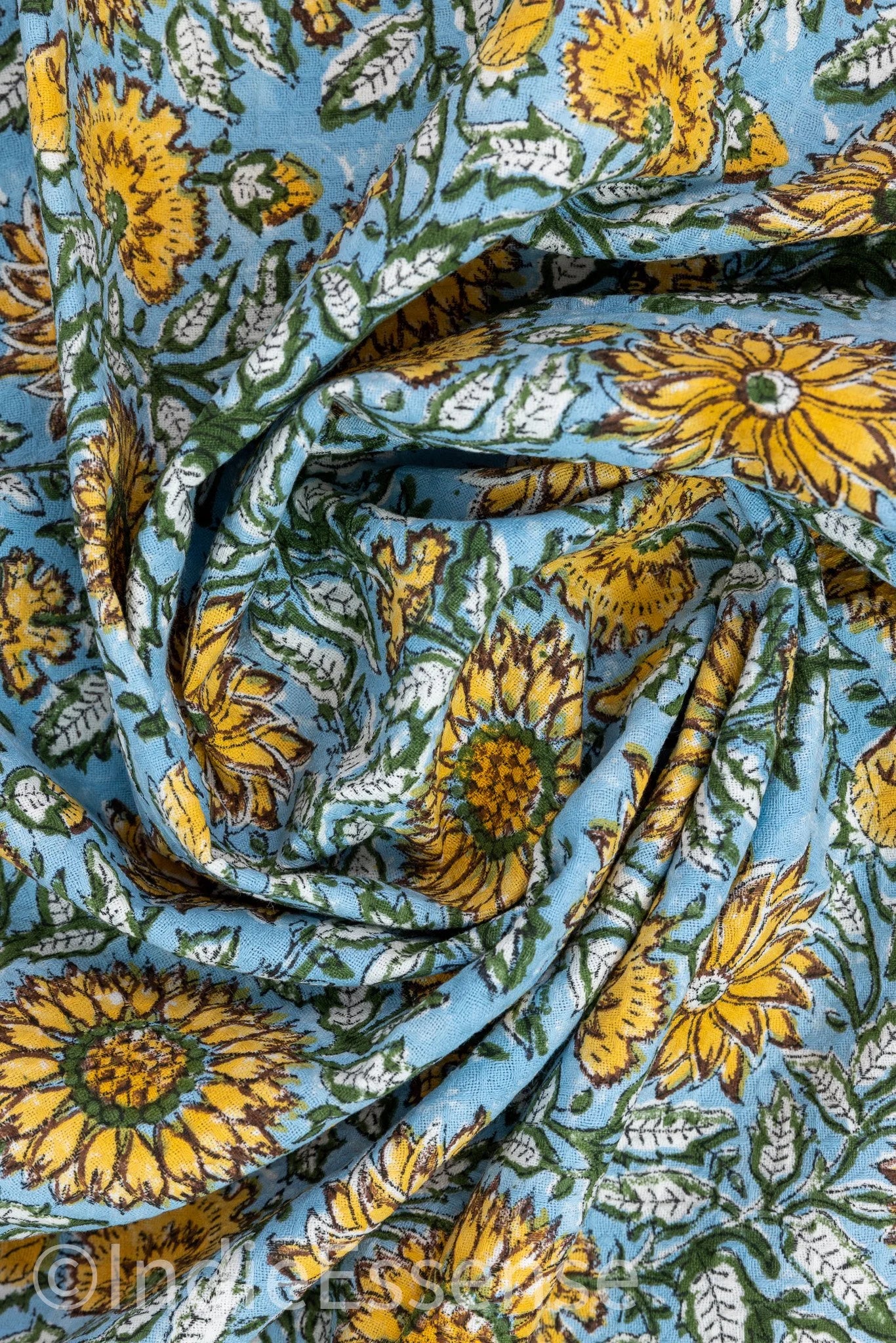 Handblock Printed Waffle Bath Towel