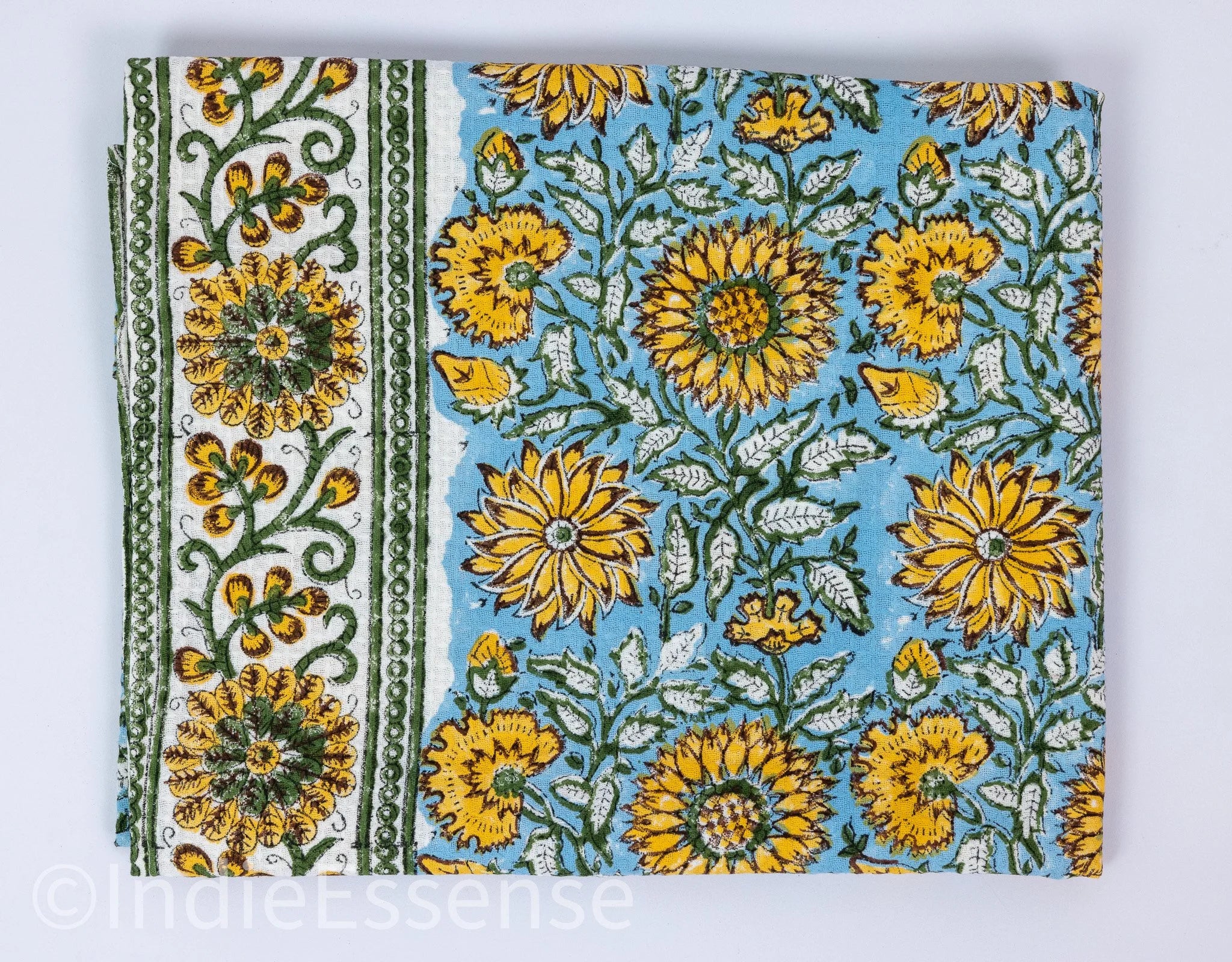 Handblock Printed Waffle Bath Towel