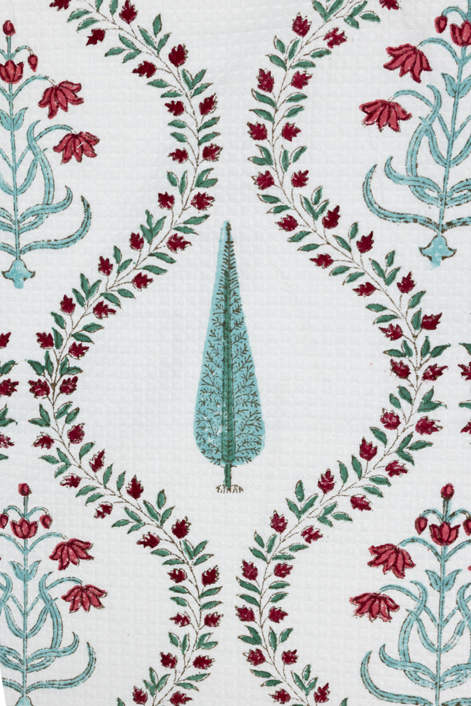 منشفة حمام بنقشة الوافل مطبوعة يدوياً