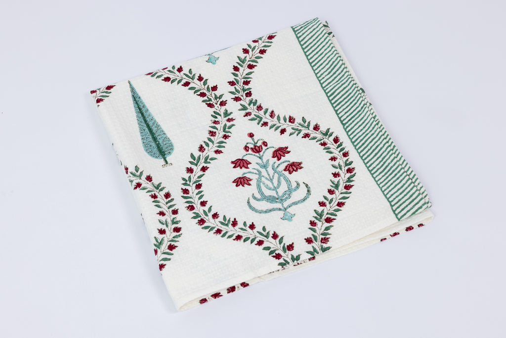 منشفة حمام بنقشة الوافل مطبوعة يدوياً