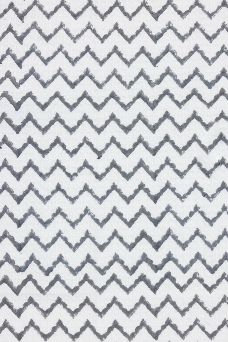 Handblock Printed Waffle Bath Towel