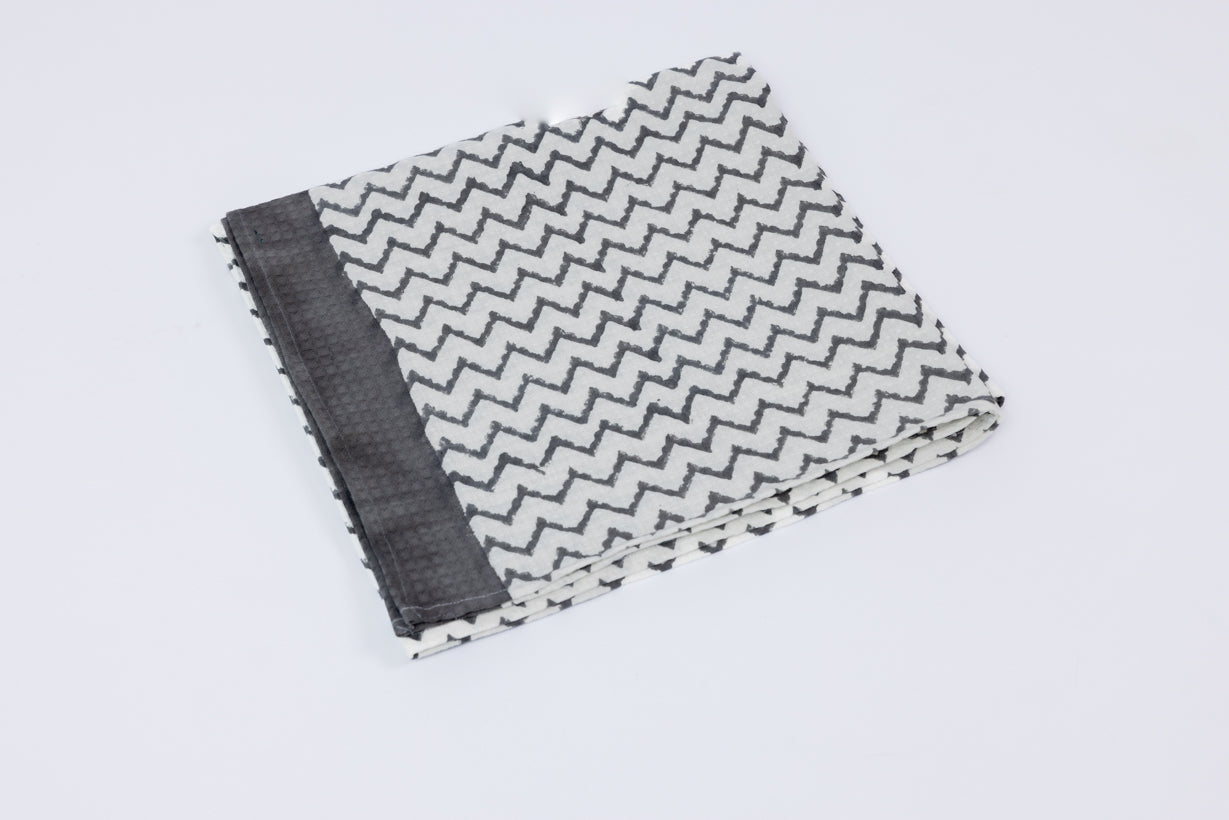 Handblock Printed Waffle Bath Towel