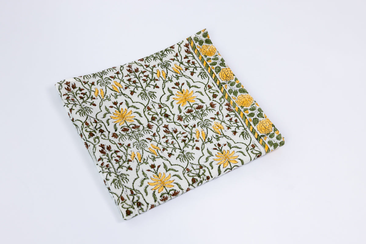 Handblock Printed Waffle Bath Towel