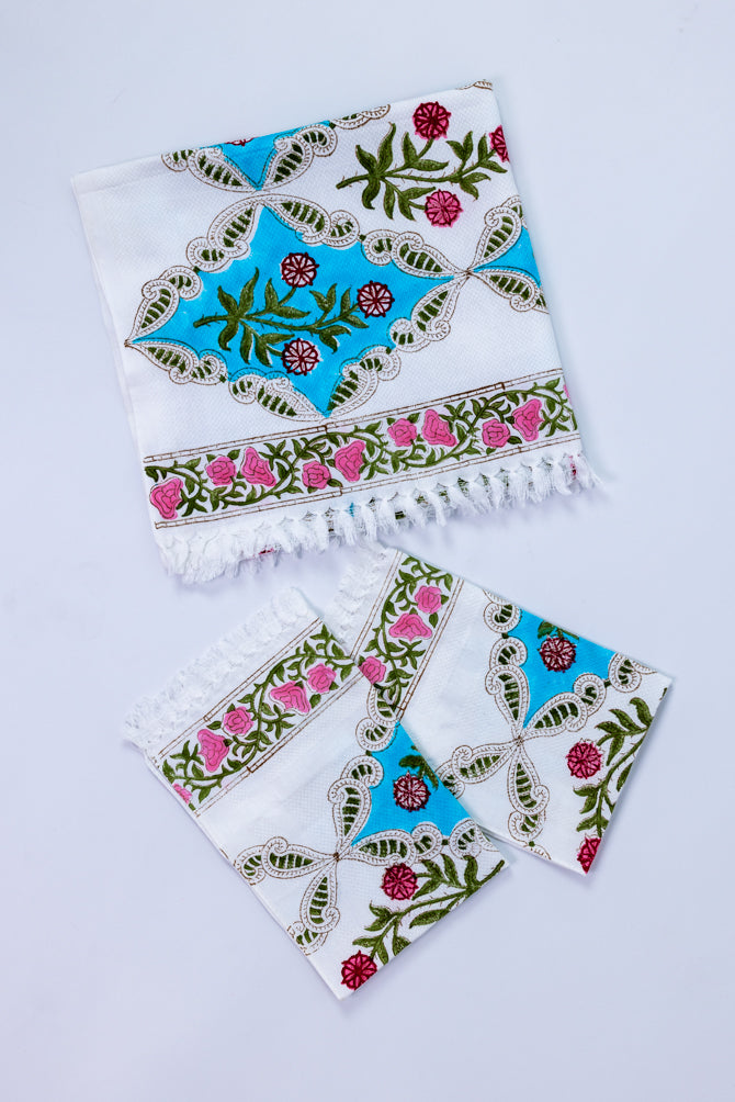 Handblock Printed Cotton Towel Set