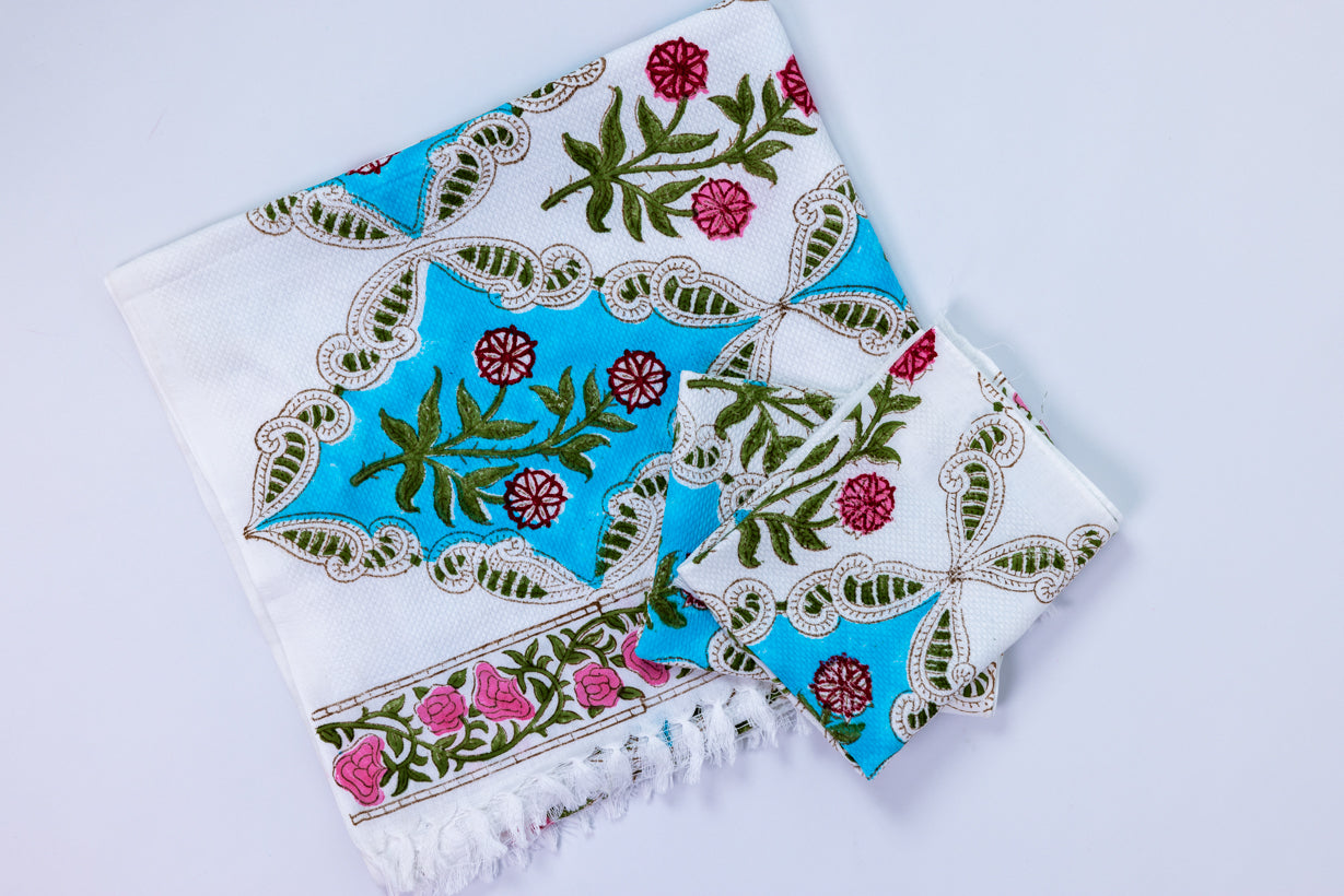 Handblock Printed Cotton Towel Set