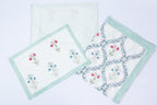 Blue Red Floral Percale Bedsheet