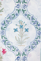 Blue Red Floral Percale Bedsheet