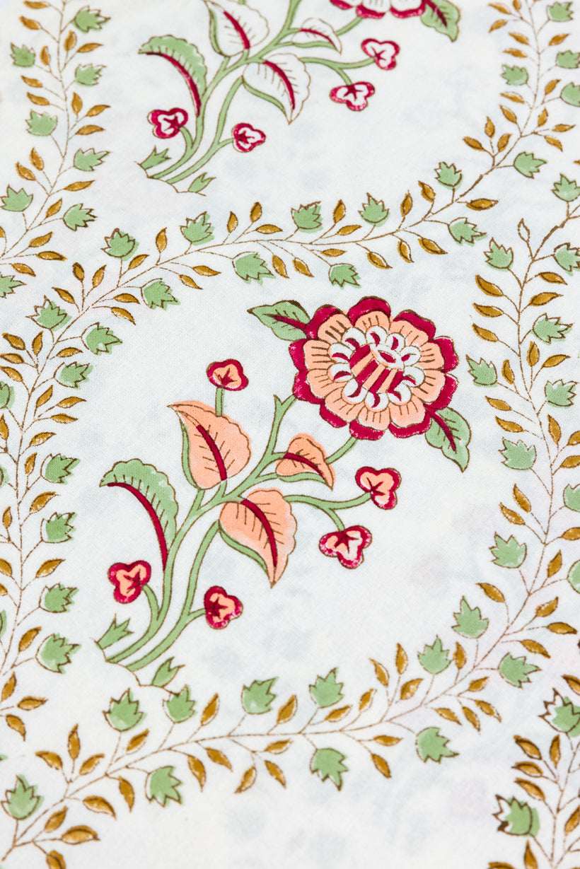 Red and Green Floral Anokhi Bedsheet