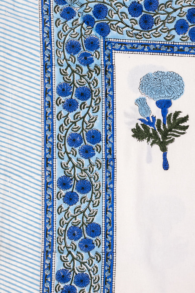 Blue Floral South Cotton Bedsheet