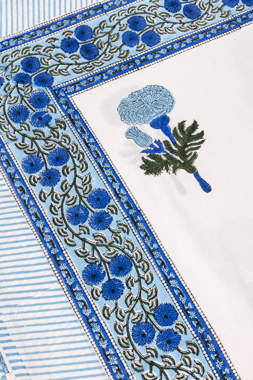 Blue Floral South Cotton Bedsheet
