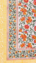 Green Yellow Floral South Cotton Bedsheet