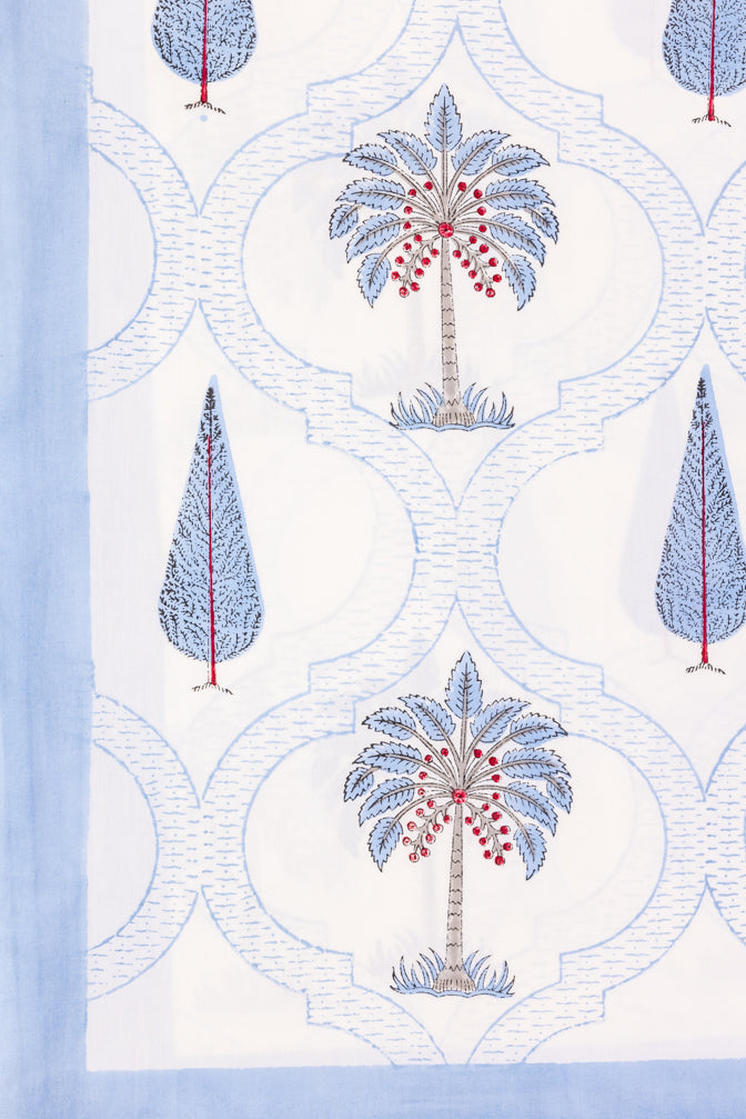 Blue Palm Tree Percale Bedsheet