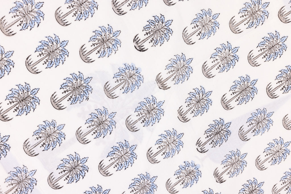 Blue Palm Tree Percale Bedsheet