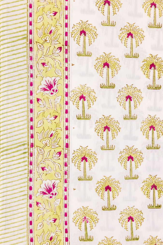 Green Palm Tree Percale Bedsheet