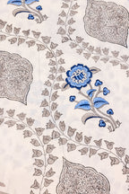 Blue Gray Floral Anokhi Bedsheet