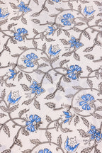 Blue Gray Floral Anokhi Bedsheet