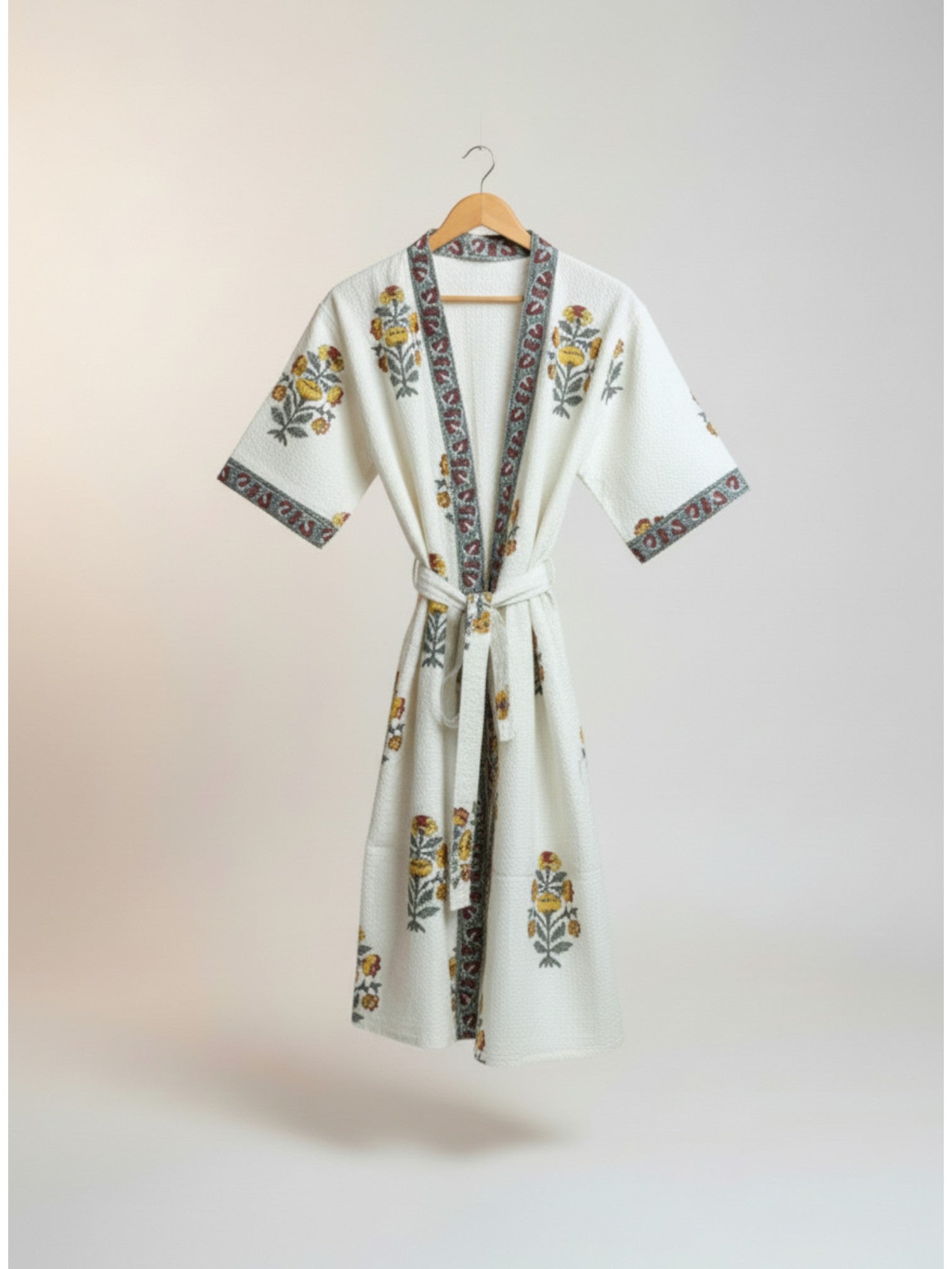 Yellow Floral Bathrobe