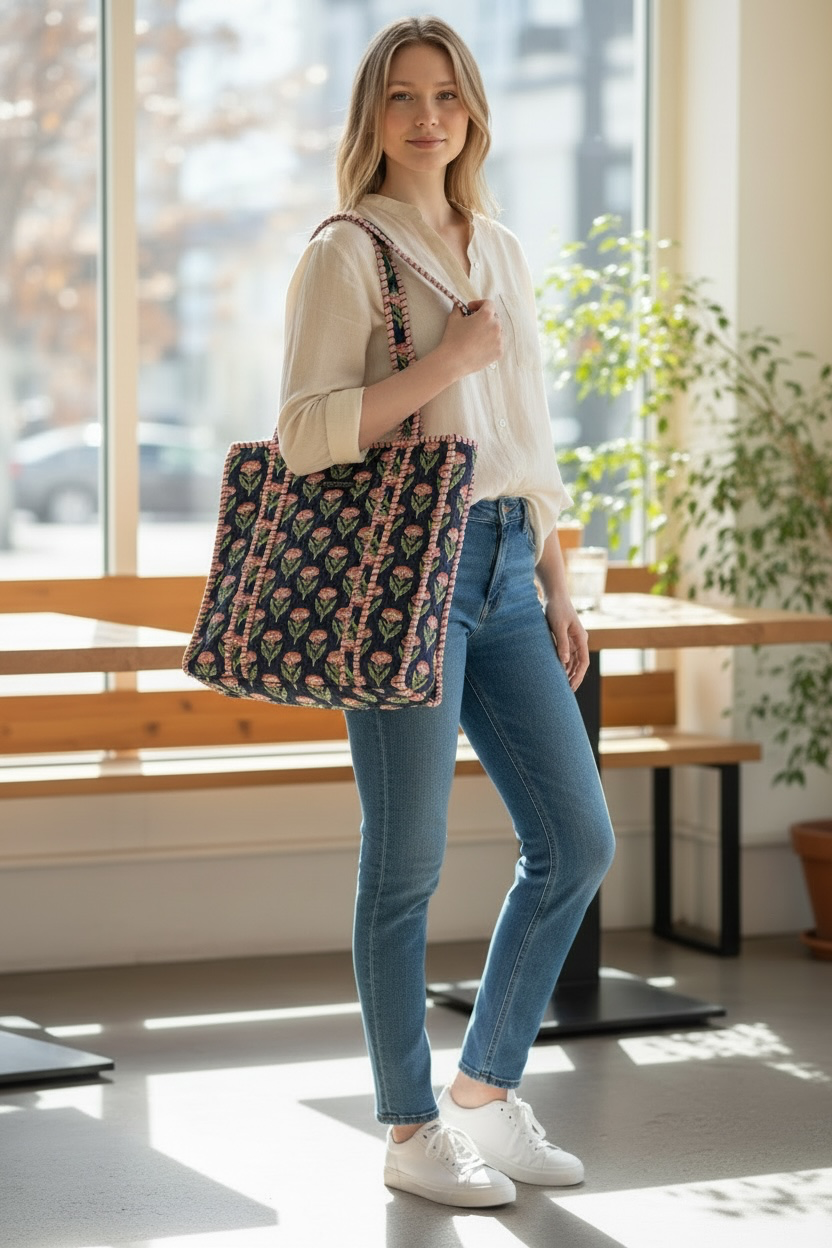 Blue & Pink Tote Bag