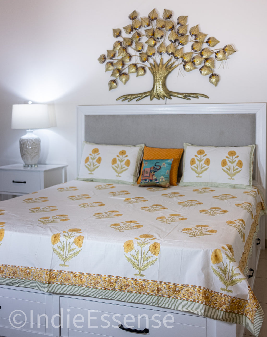 Yellow Flowers Percale Bedsheet