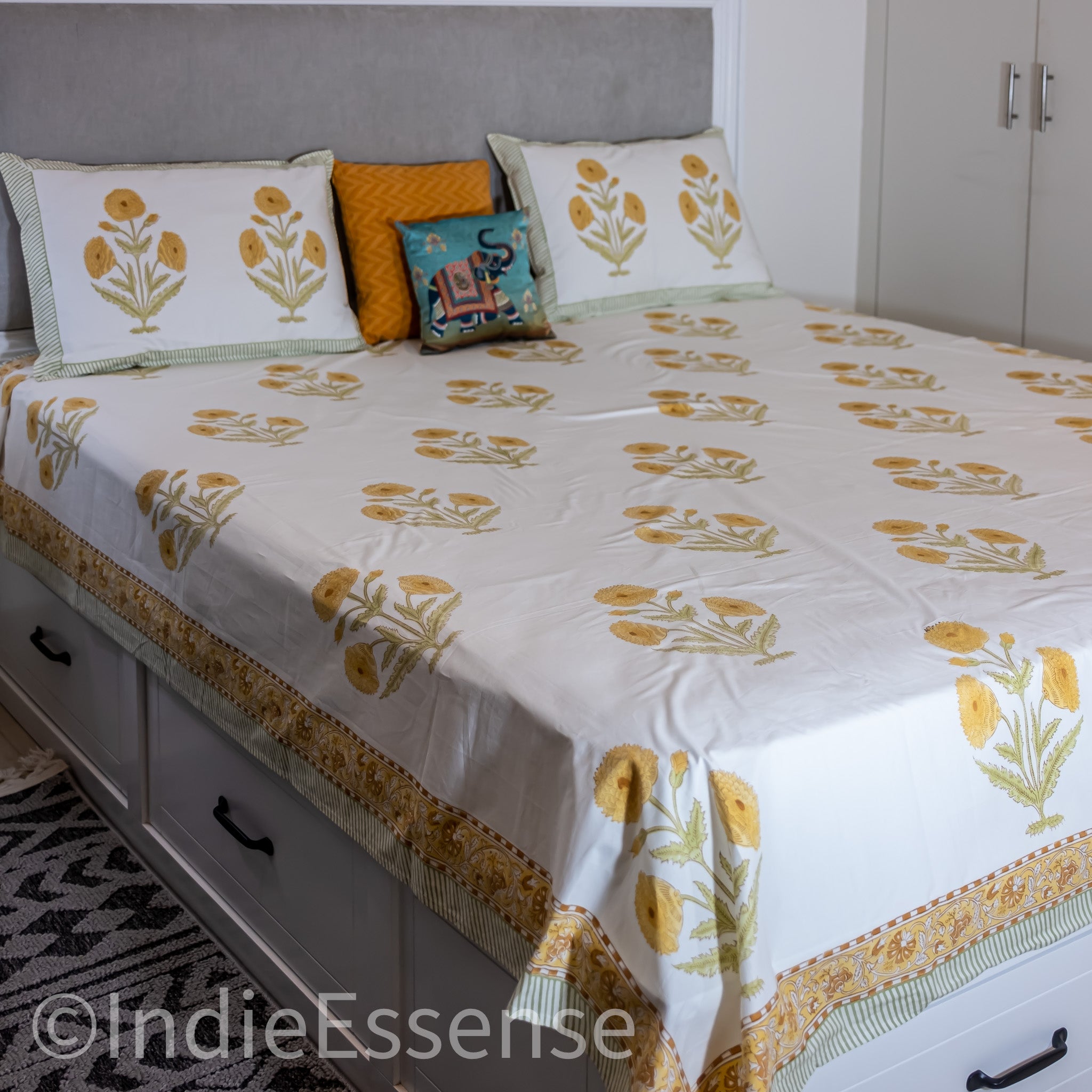 Yellow Flowers Percale Bedsheet