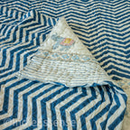 Handblock Print (Reversible) Mulmul Quilt - Blue Elephant
