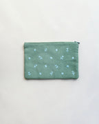 Green Hand Embroidered Pouch