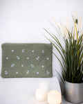 Green Hand Embroidered Pouch