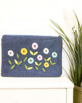 Blue Floral Embroidered Pouch