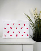 White Hand Embroidered Pouch