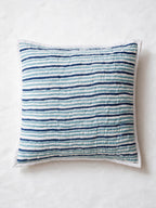 Blue Striped Quilted Cushion Cover