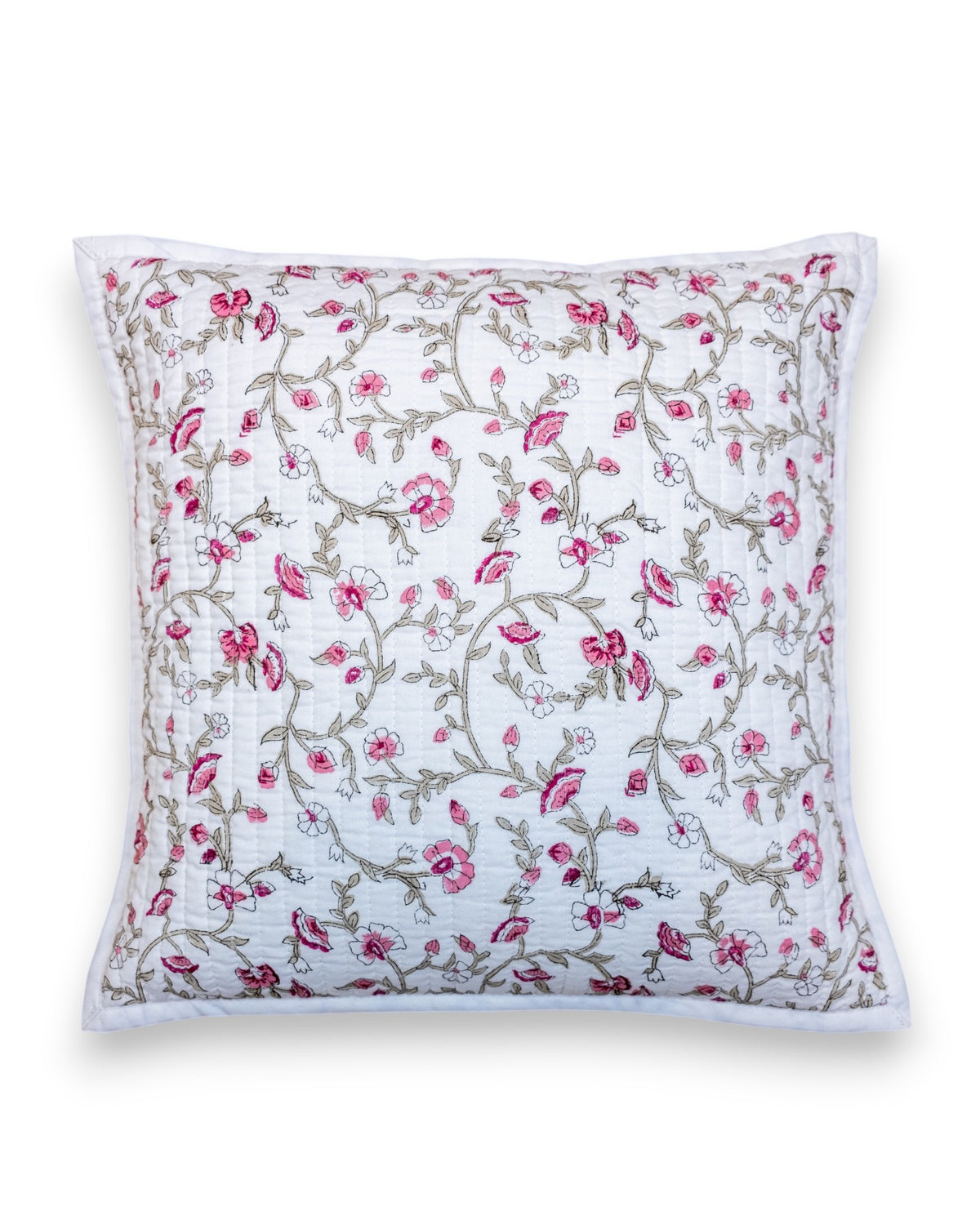 Floral Quilted Cushion Cover