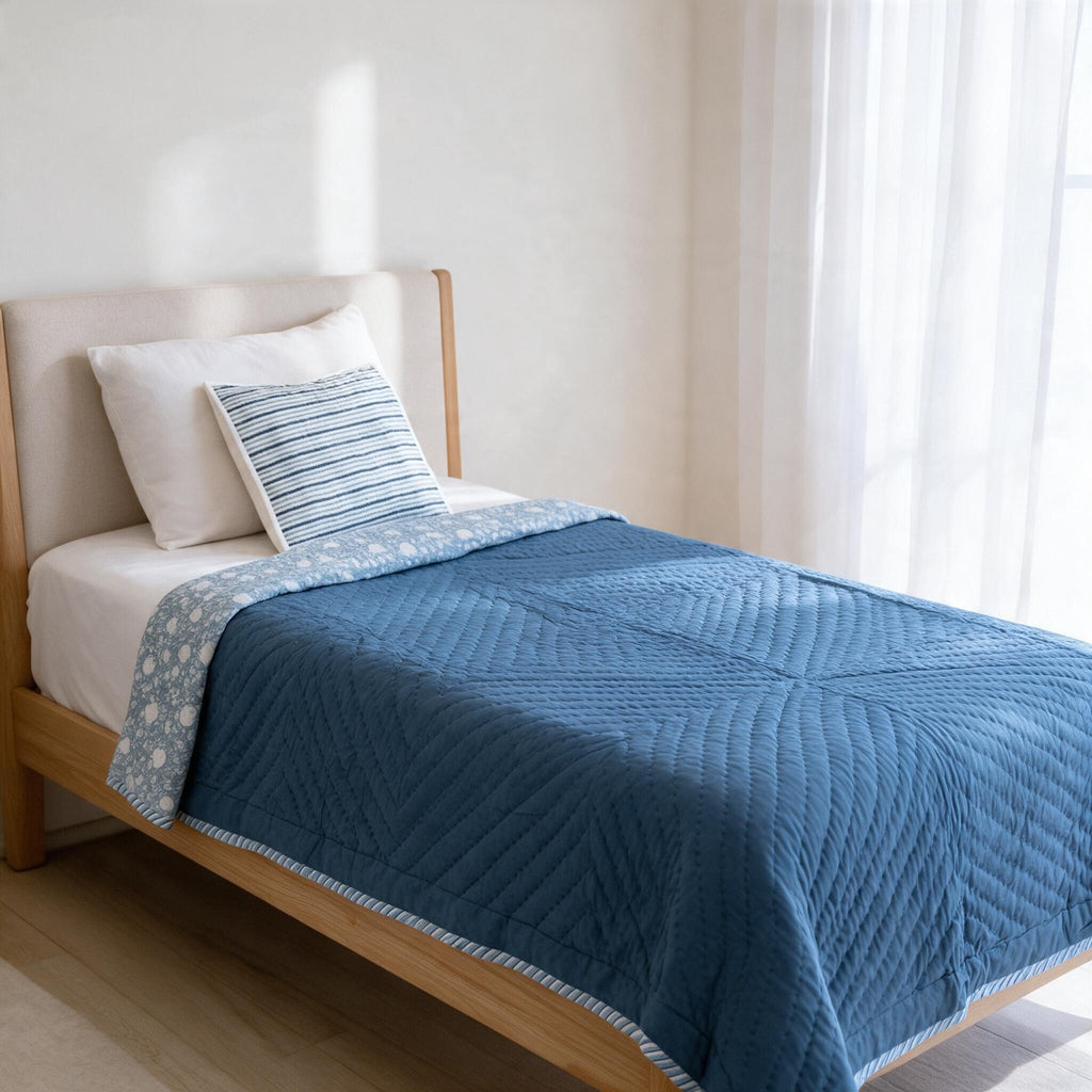 Blue Muslin Razai