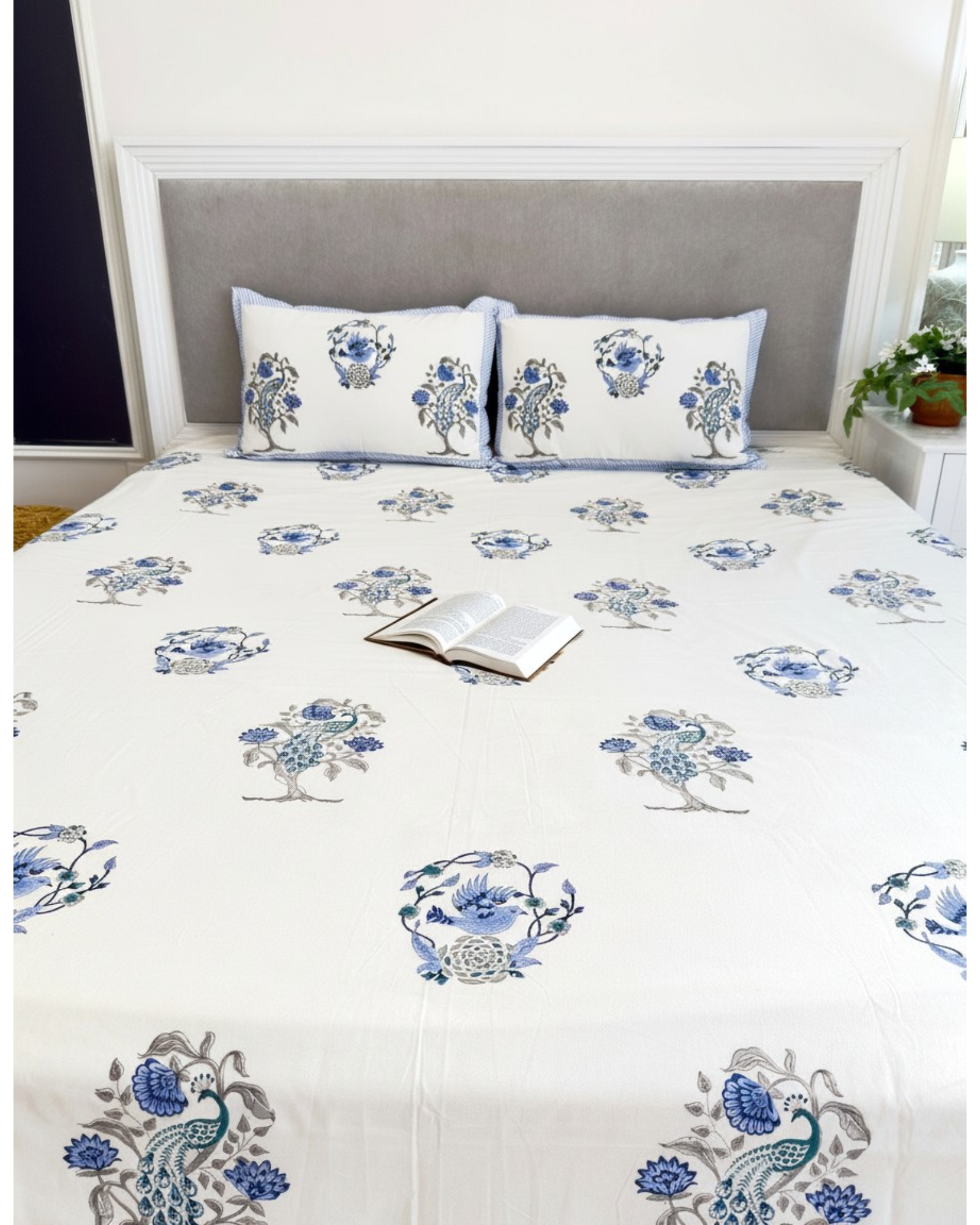 Blue Floral Anokhi Bedsheet