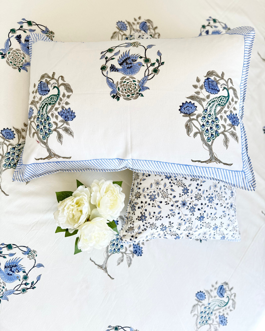 Blue Floral Anokhi Bedsheet