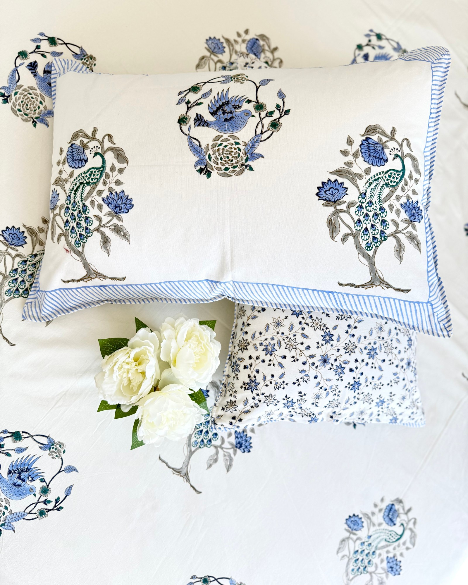 Blue Floral Anokhi Bedsheet