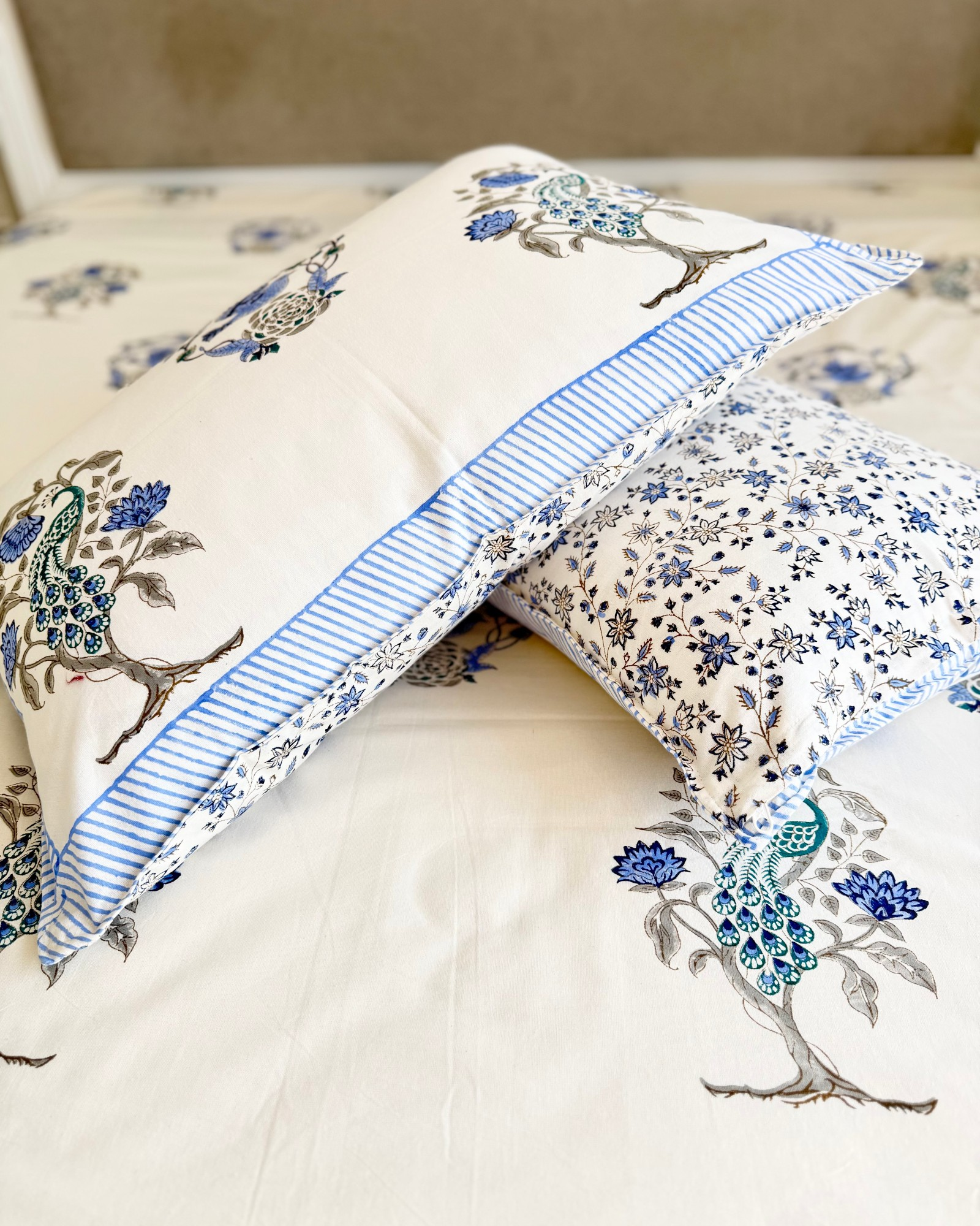 Blue Floral Anokhi Bedsheet