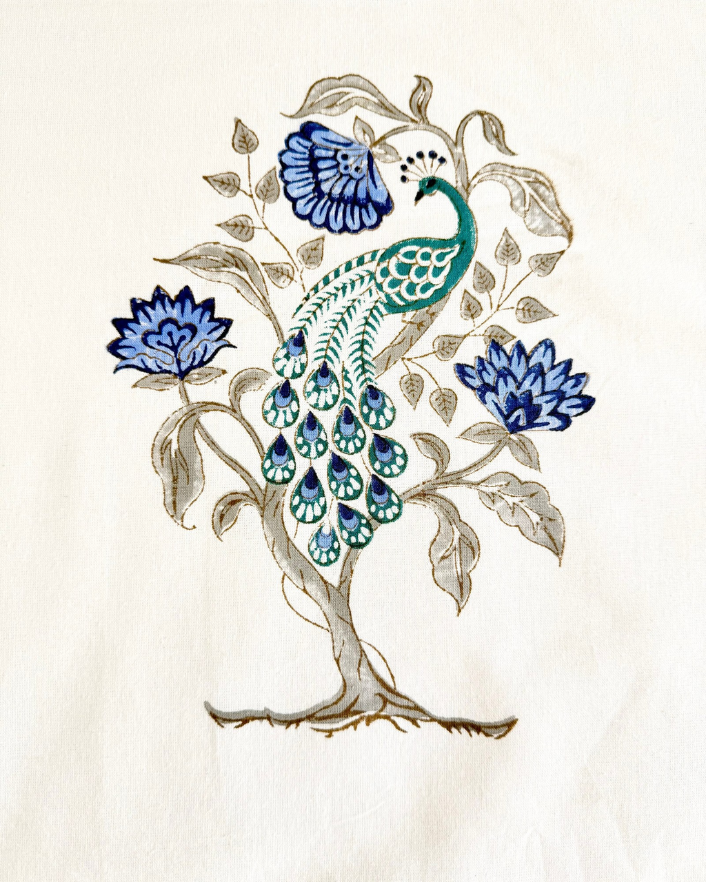 Blue Floral Anokhi Bedsheet