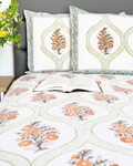 Orange Floral Anokhi Bedsheet