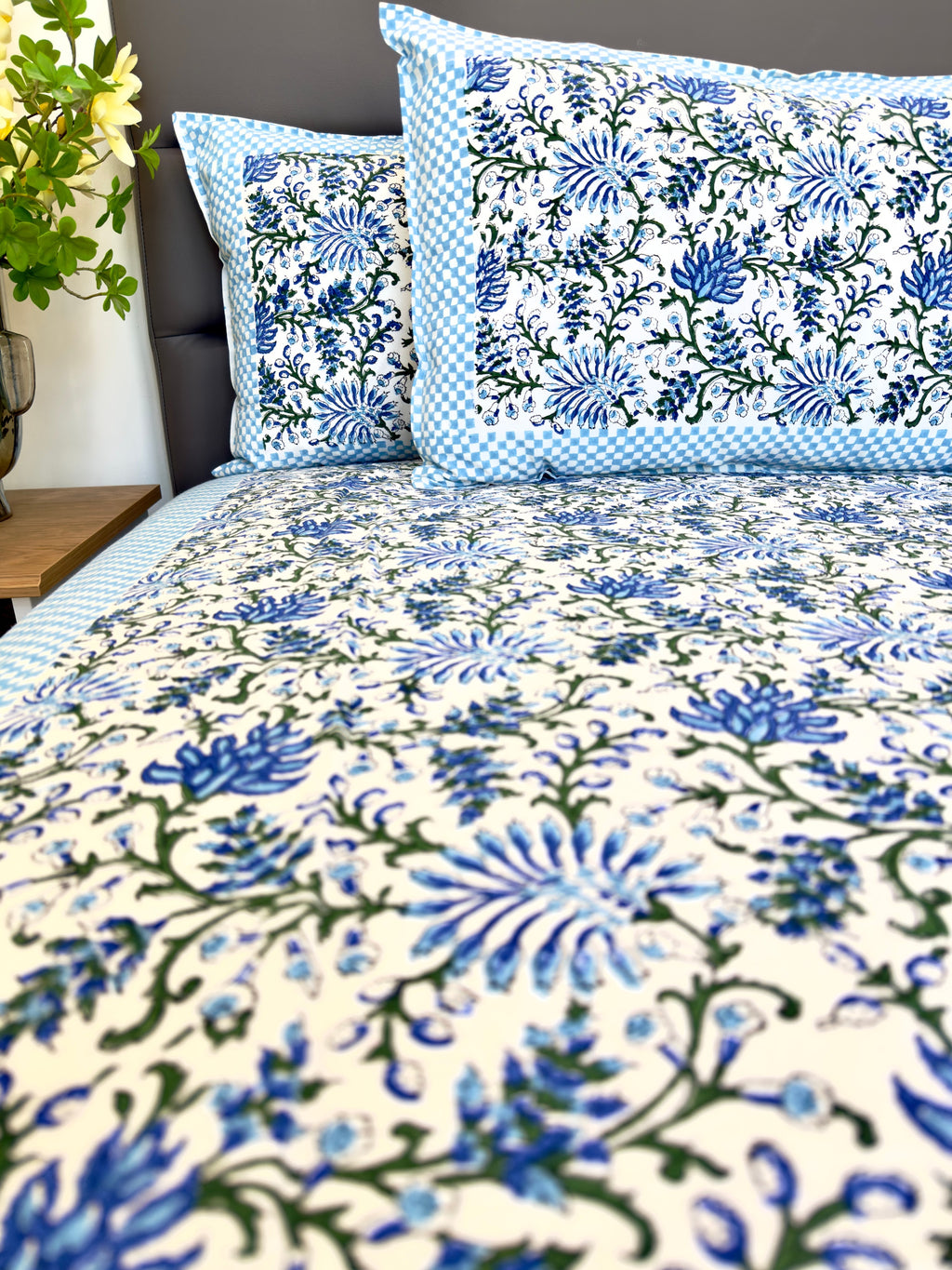 Blue Floral South Cotton Bedsheet