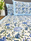 Blue Floral South Cotton Bedsheet