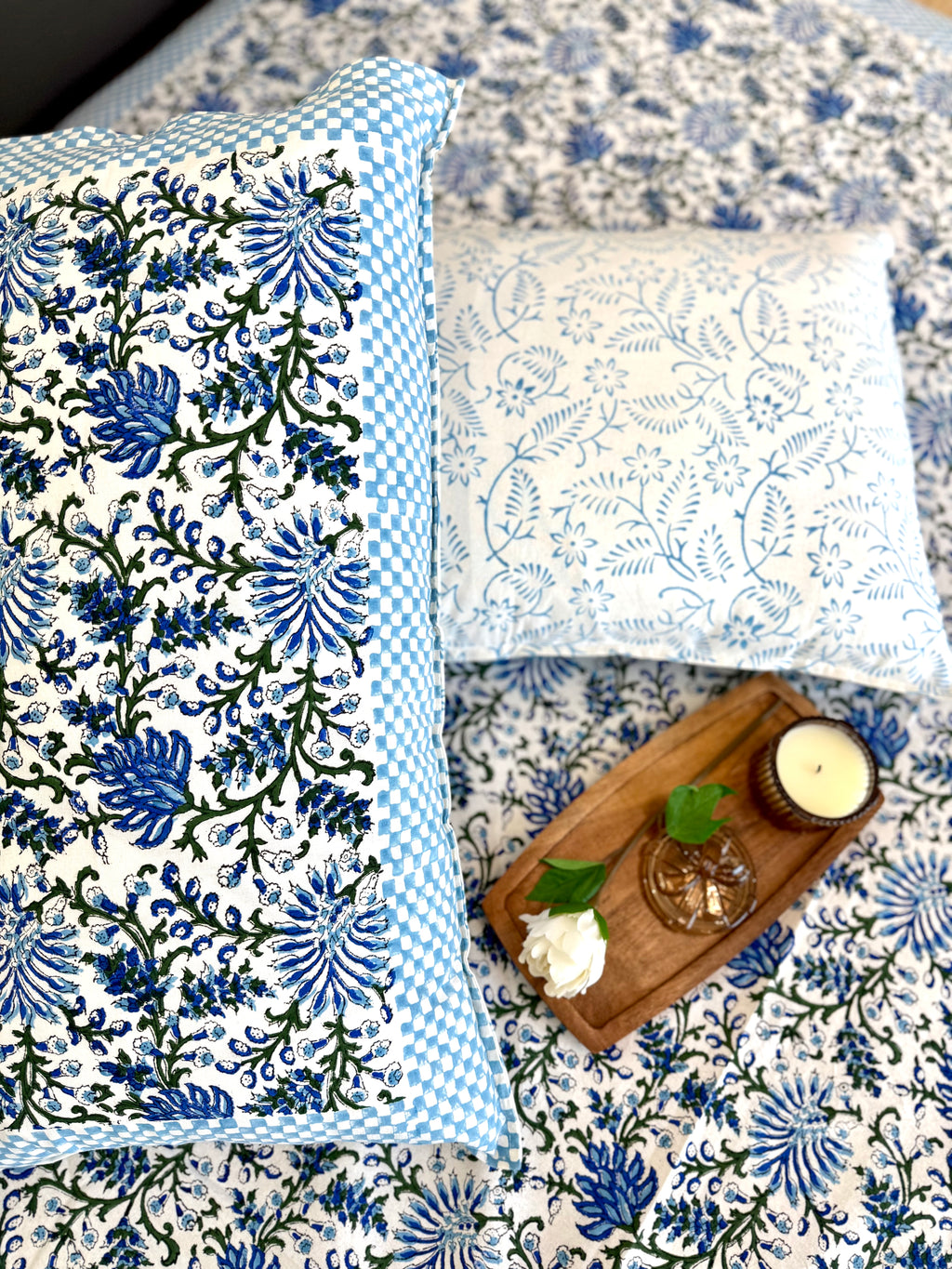 Blue Floral South Cotton Bedsheet