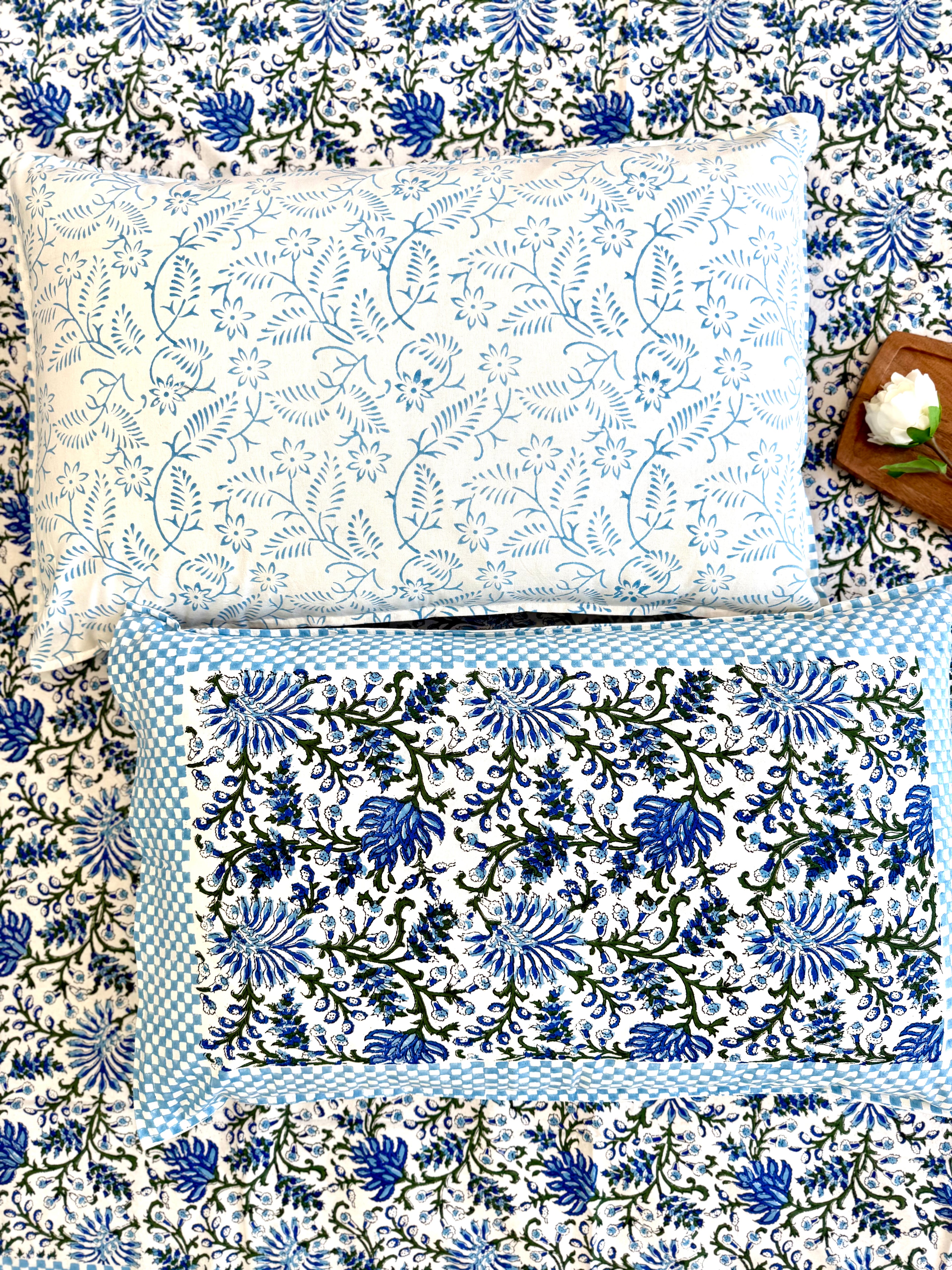 Blue Floral South Cotton Bedsheet