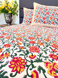 Green Yellow Floral South Cotton Bedsheet