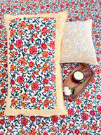 Green Yellow Floral South Cotton Bedsheet