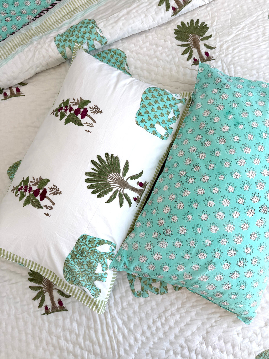 Elephant and Palm Percale Bedsheet